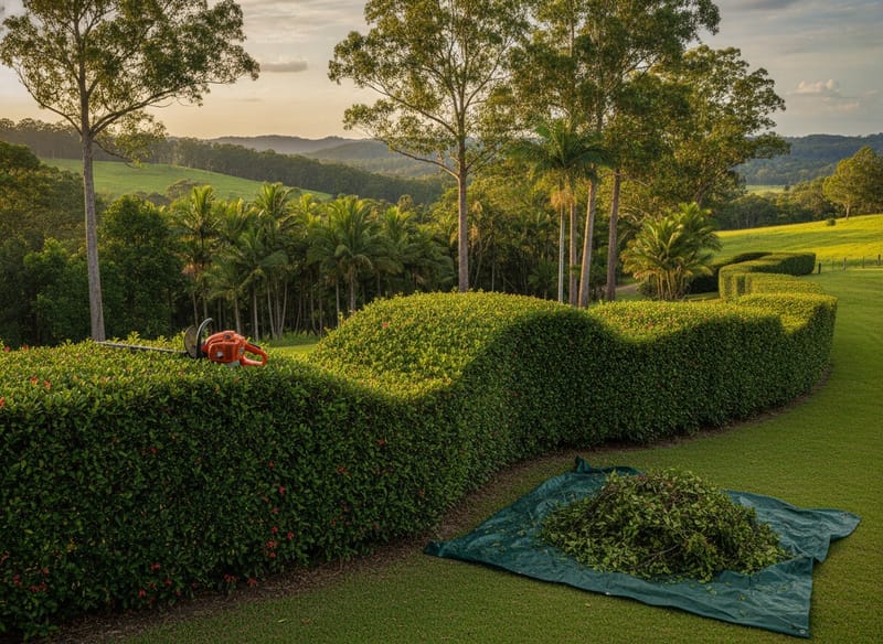 Hedge Trimming performed by Cairns Arborist in the Cairns